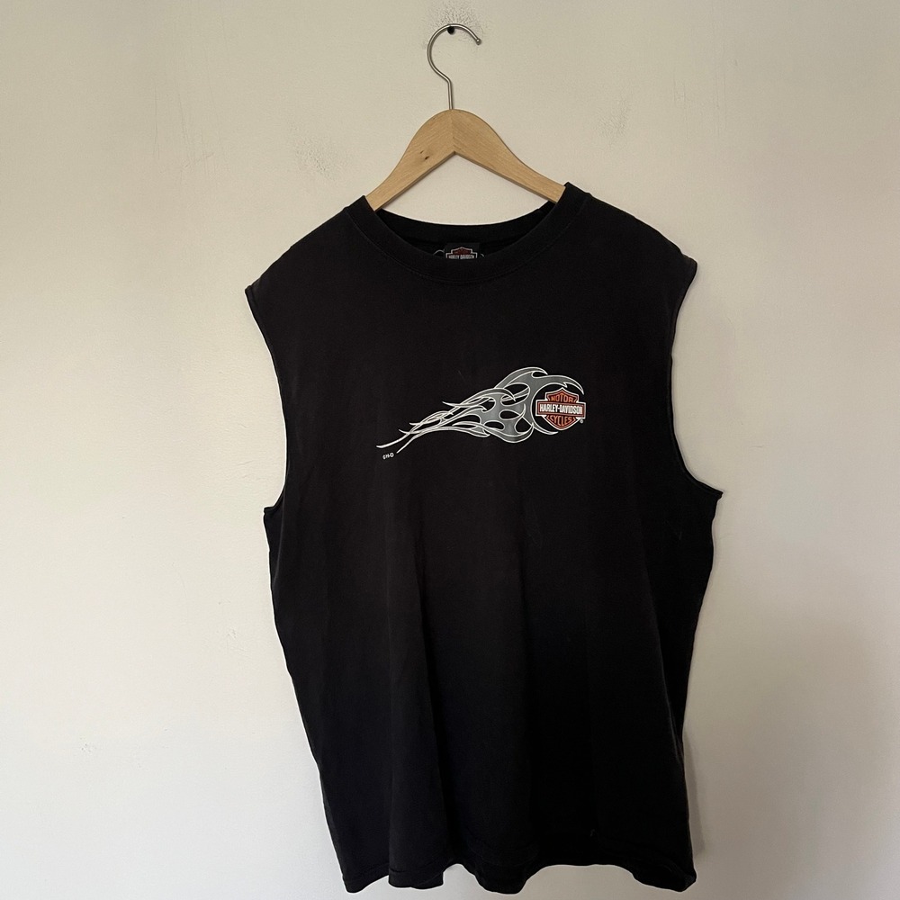 Harley-Davidson Cancun Mexico Black Muscle Tee Sleeveless Graphic Shirt XL